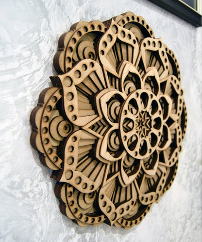 Mandala Flower Wall Art | Wooden Wall Decor