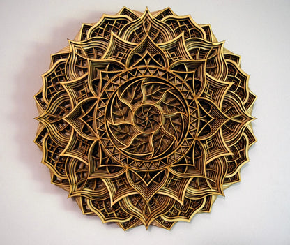 Multilayered Elegant Wooden Mandala | Wooden Wall Decor