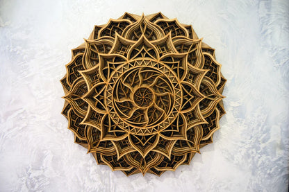 Multilayered Elegant Wooden Mandala | Wooden Wall Decor