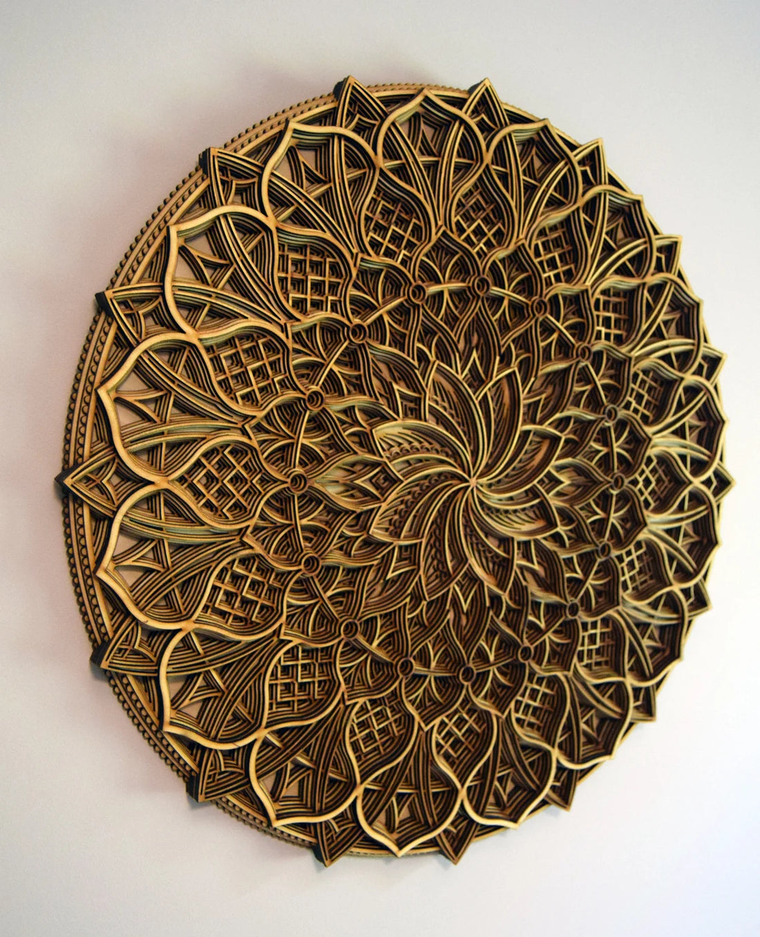 Spiral Design Flower Mandala | Wooden Wall Decor