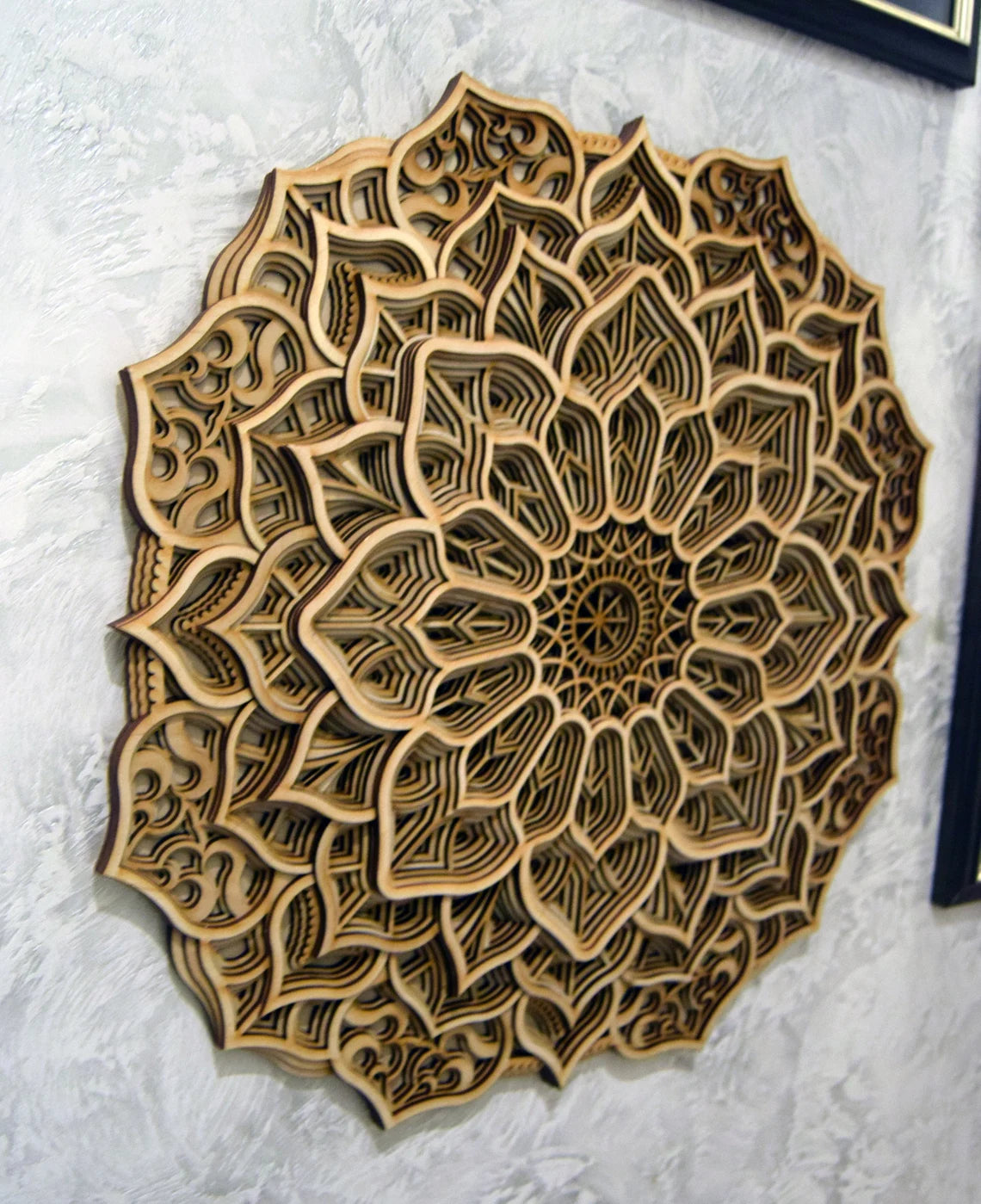 Geometric Art Flower Design | Wooden Wall Decor