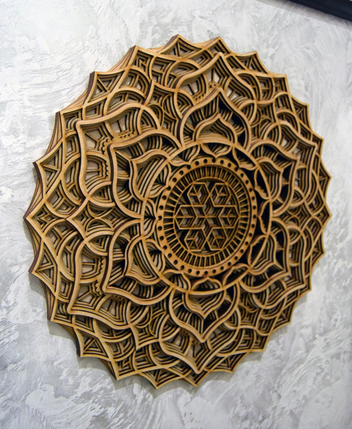 Circle Flower Geometric Design | Wooden Wall Decor