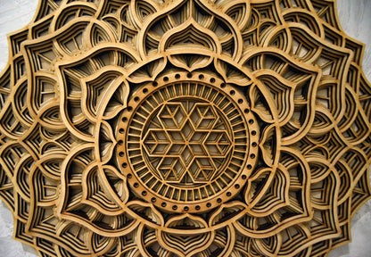 Circle Flower Geometric Design | Wooden Wall Decor