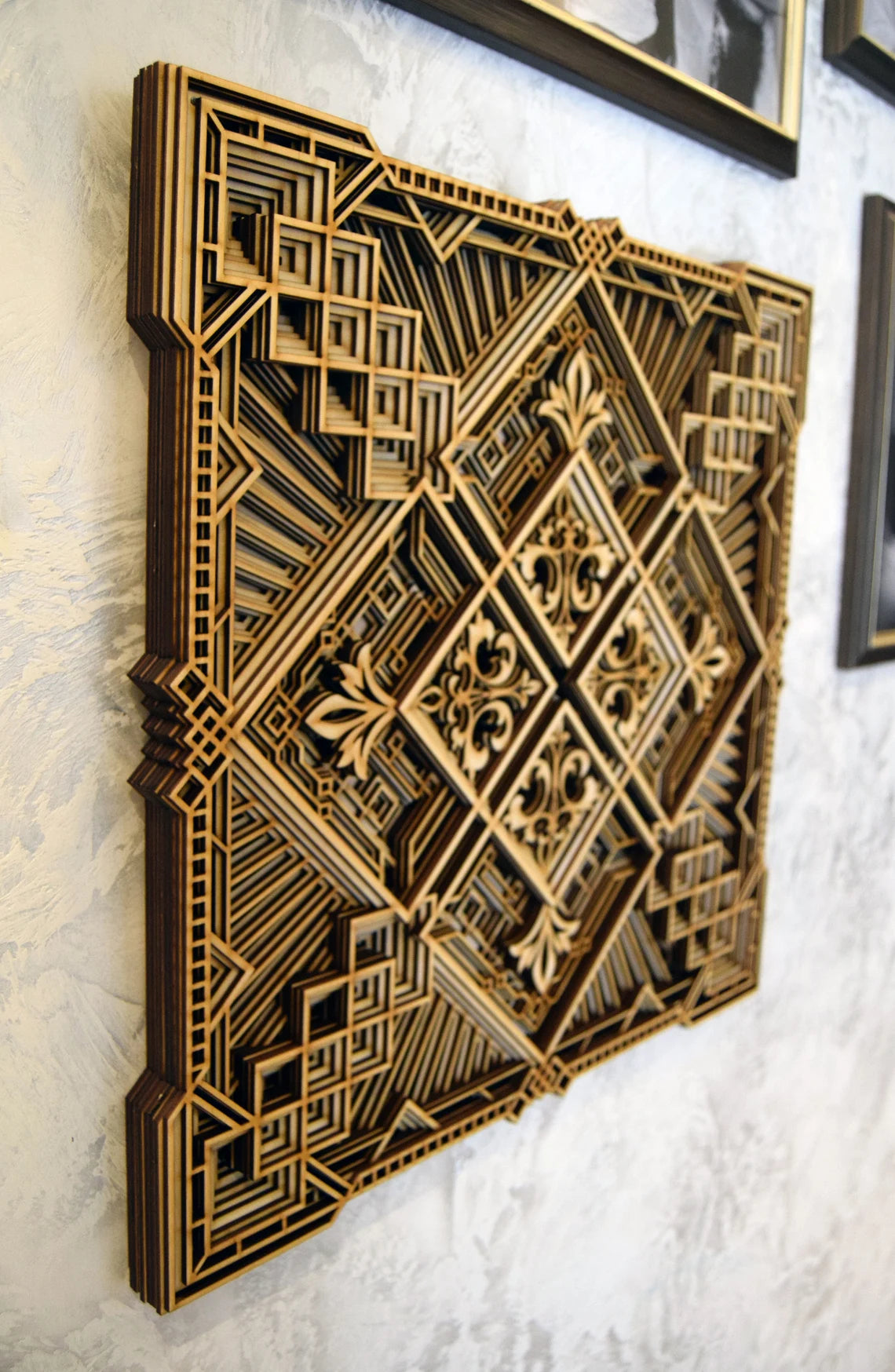 Complex Geometrical Mandala Design | Wooden Wall Decor