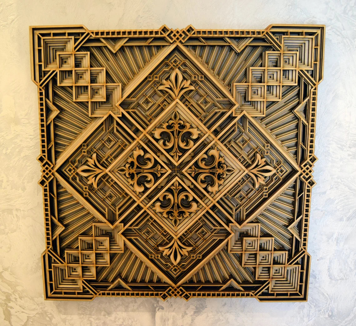 Complex Geometrical Mandala Design | Wooden Wall Decor