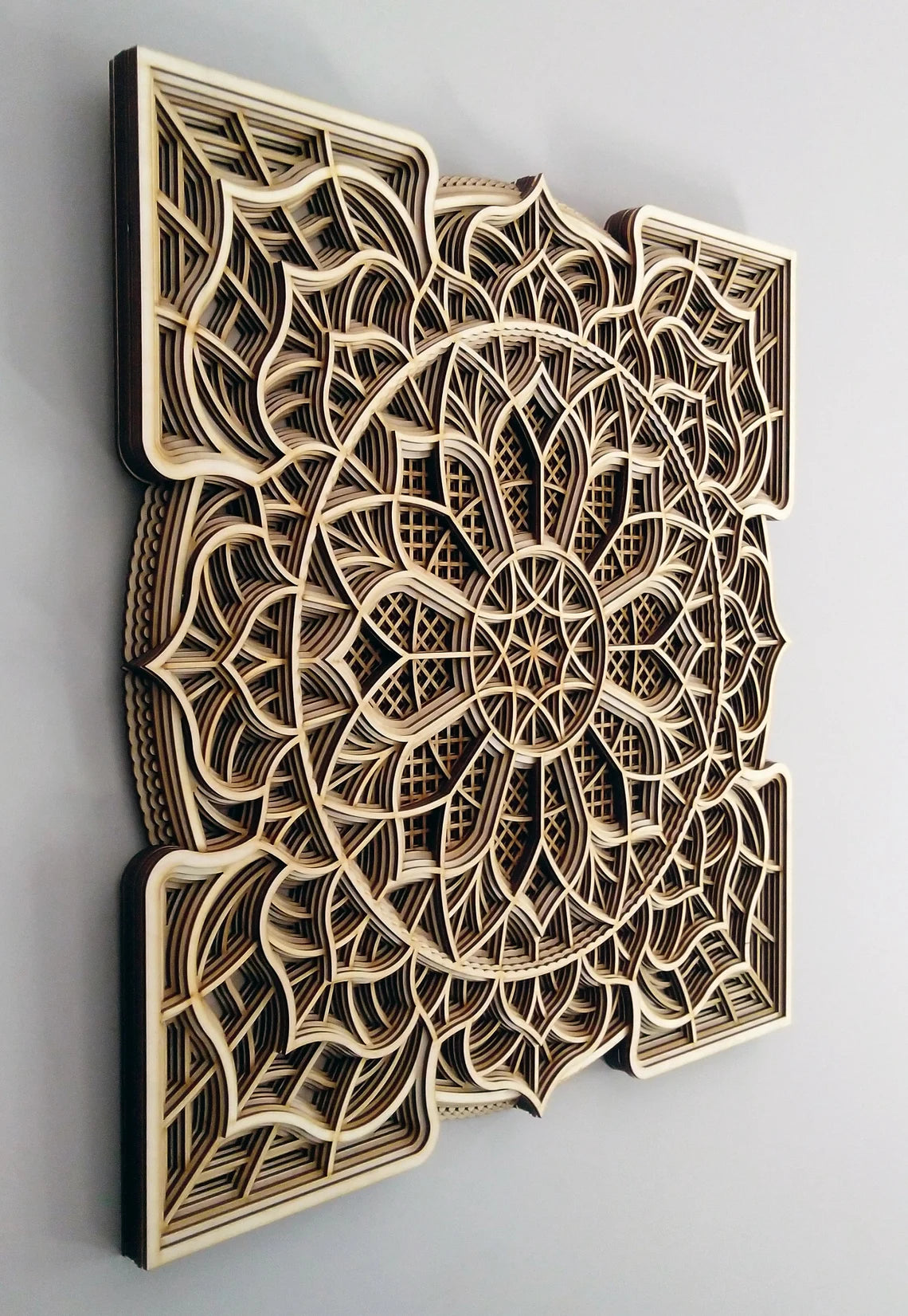 Wood Mandala Flower Design | Wooden Wall Decor