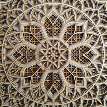 Wood Mandala Flower Design | Wooden Wall Decor