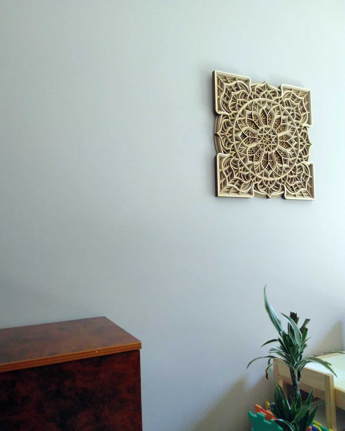 Wood Mandala Flower Design | Wooden Wall Decor