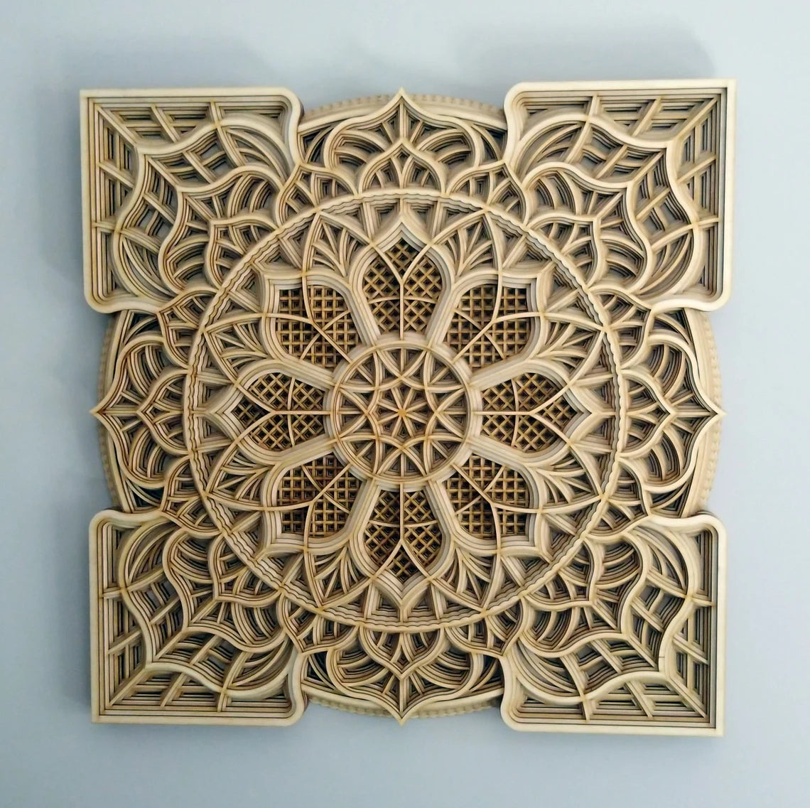 Wood Mandala Flower Design | Wooden Wall Decor