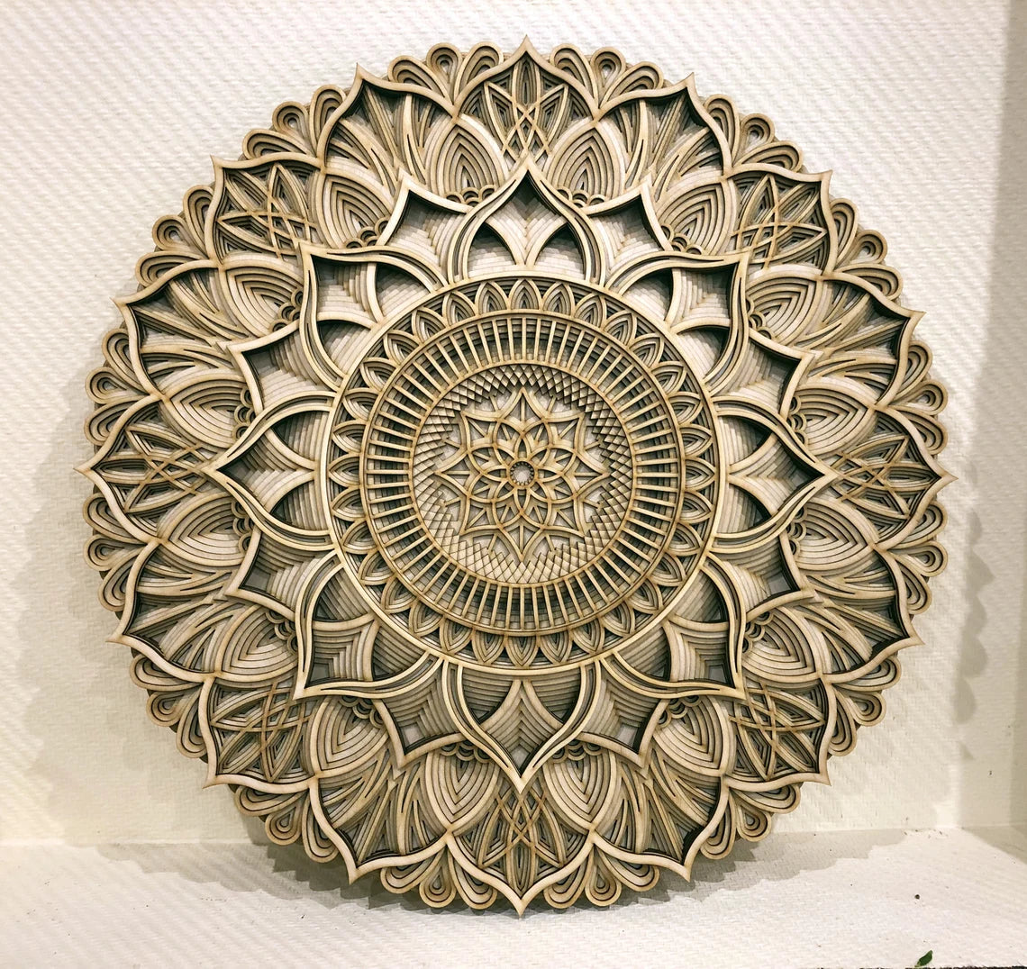 Geometric Wood Mandala | Wooden Wall Decor