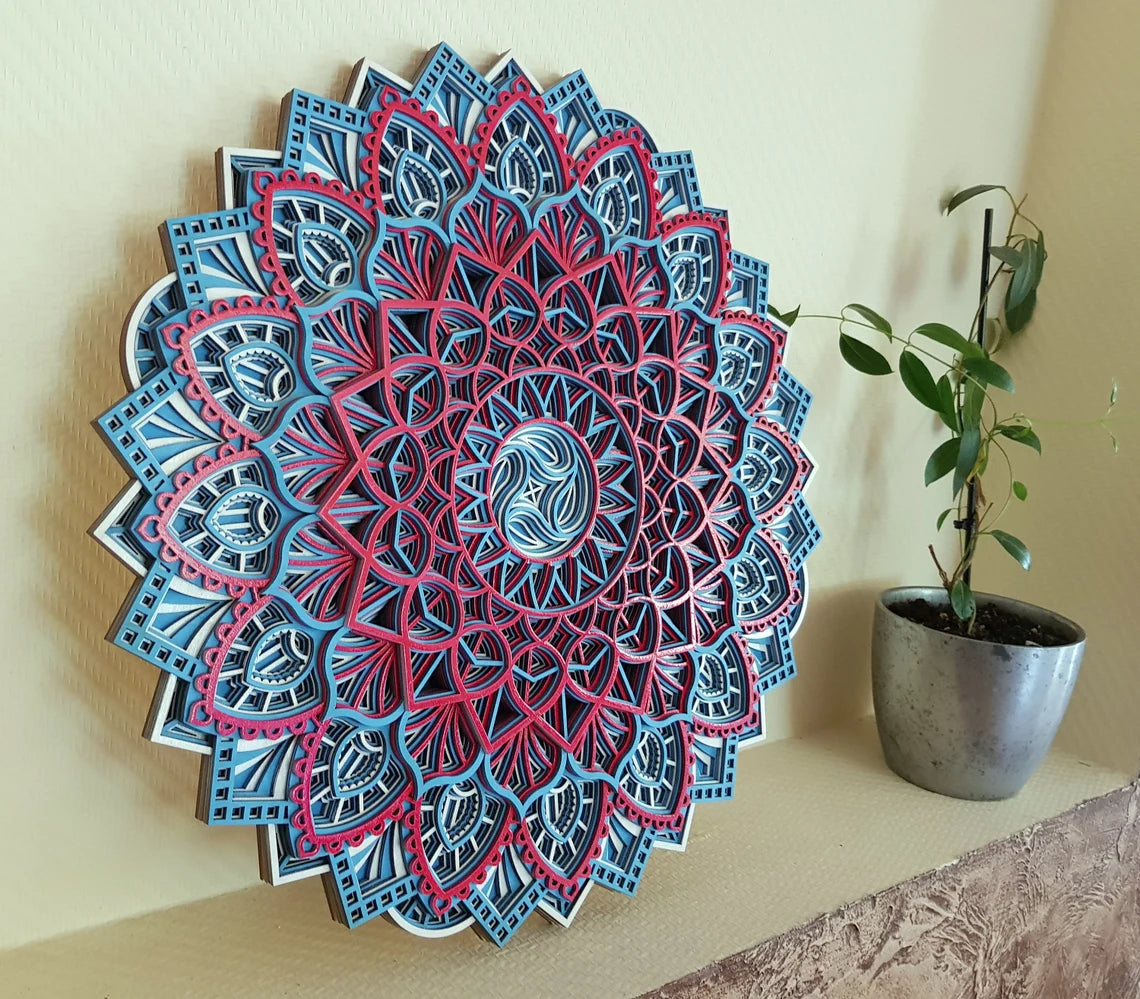 Wind Spin Design Mandala Wall Art | Wooden Wall Decor