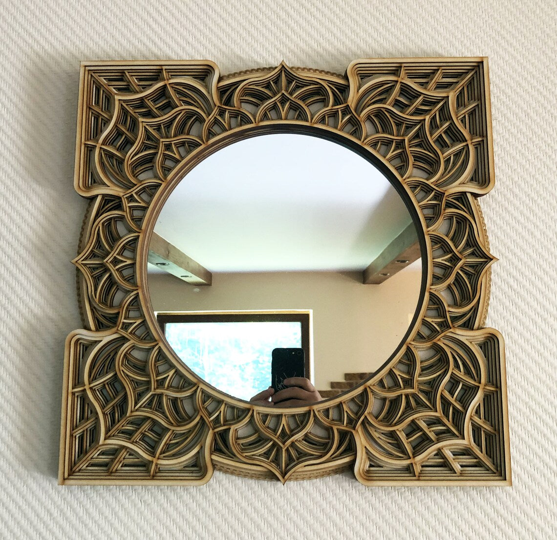 Rustic Home Decor  Antique mirror |  Wooden Wall Decor