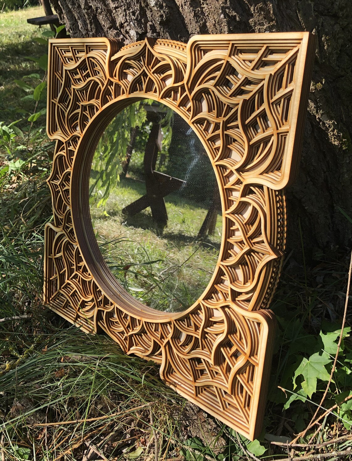 Rustic Home Decor  Antique mirror |  Wooden Wall Decor