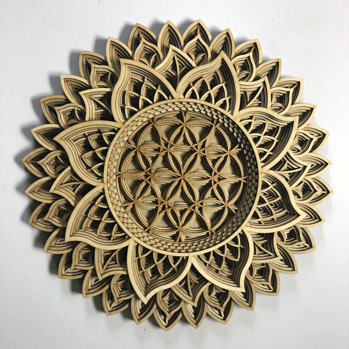 Sunflower Design Mandala Art | Wooden Wall Decor