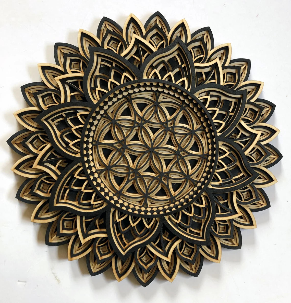 Sunflower Design Mandala Art | Wooden Wall Decor