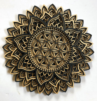 Sunflower Design Mandala Art | Wooden Wall Decor