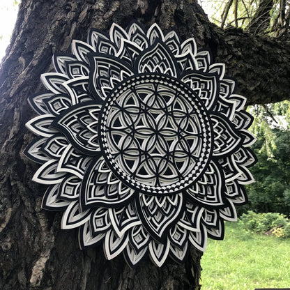 Sunflower Design Mandala Art | Wooden Wall Decor