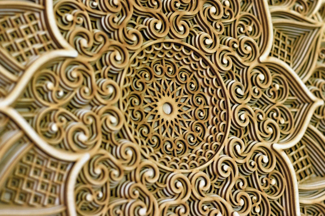 Wood Mandala Elegant Wall Art Apartment Decor