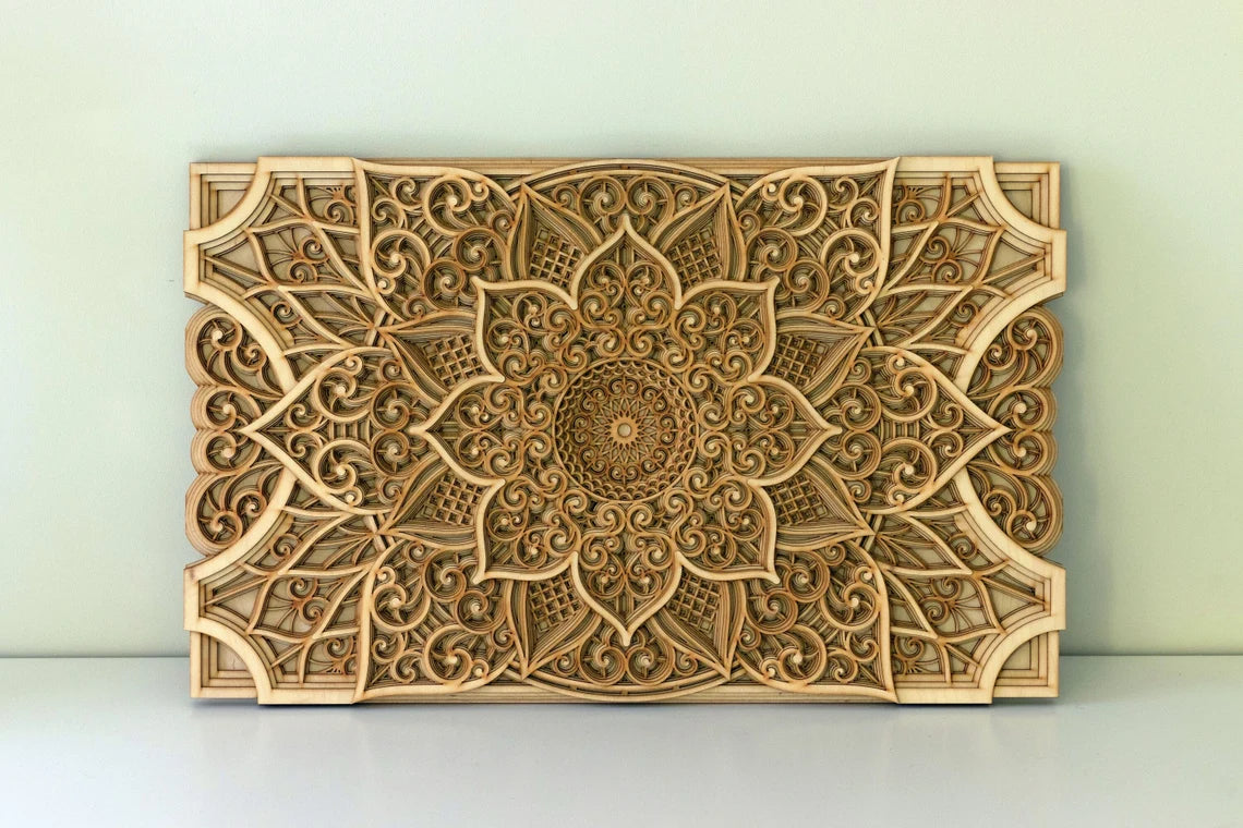 Wood Mandala Elegant Wall Art Apartment Decor