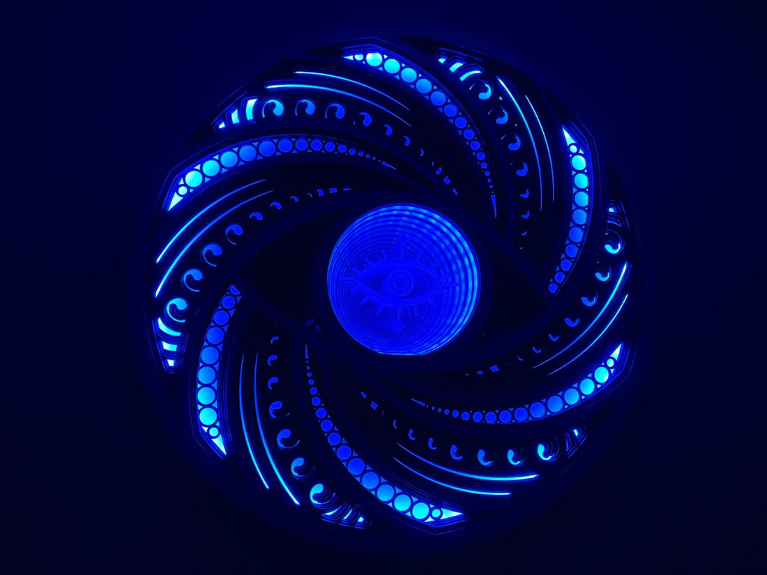 Spiral Design Glowing LED Wall Art |  Wooden Wall Decor