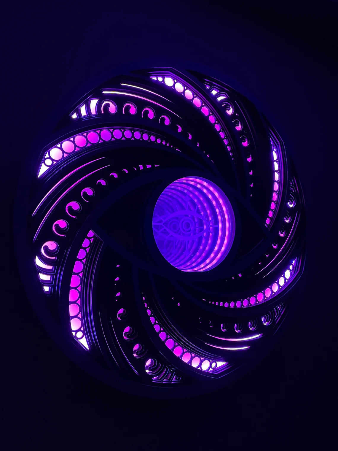 Spiral Design Glowing LED Wall Art |  Wooden Wall Decor