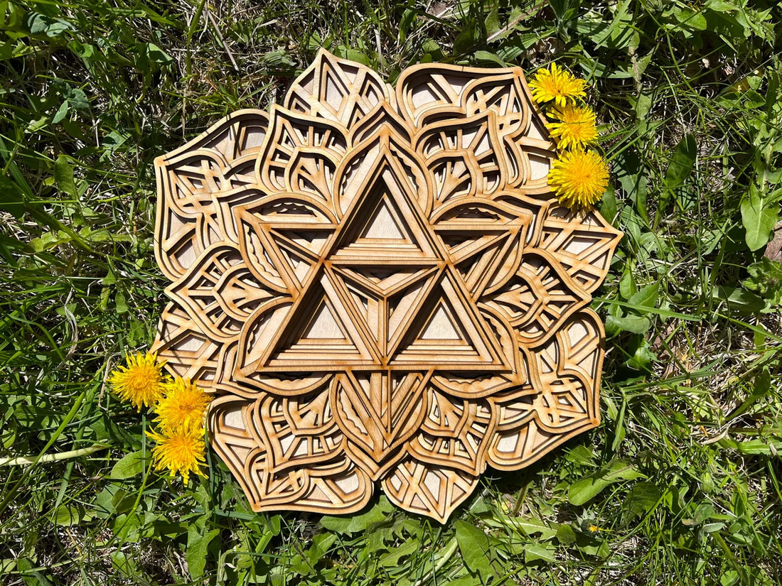 Merkaba Design Sacred Geometry | Wooden Wall Decor