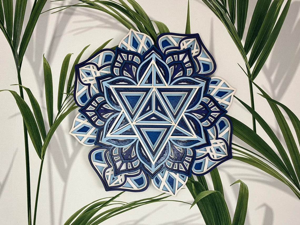 Merkaba Design Sacred Geometry | Wooden Wall Decor