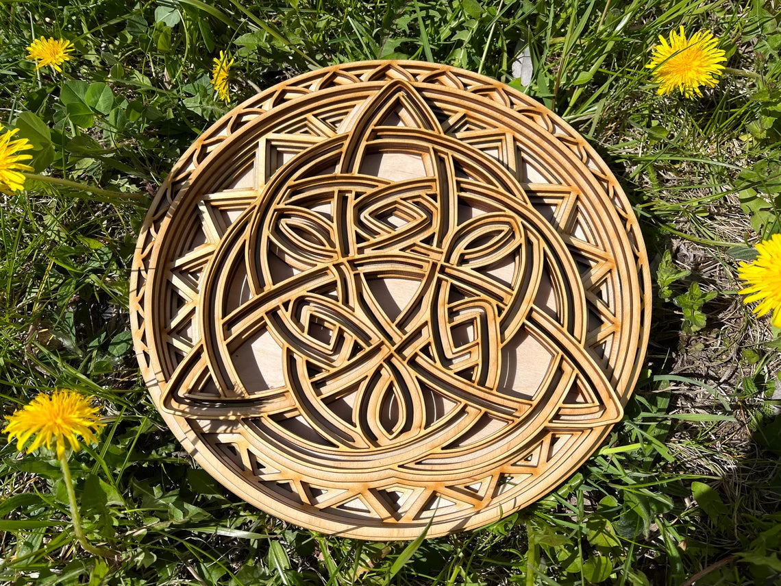 Triquetra Geometry Mandala Decor | Wooden Wall Decor