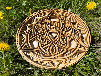 Triquetra Geometry Mandala Decor | Wooden Wall Decor