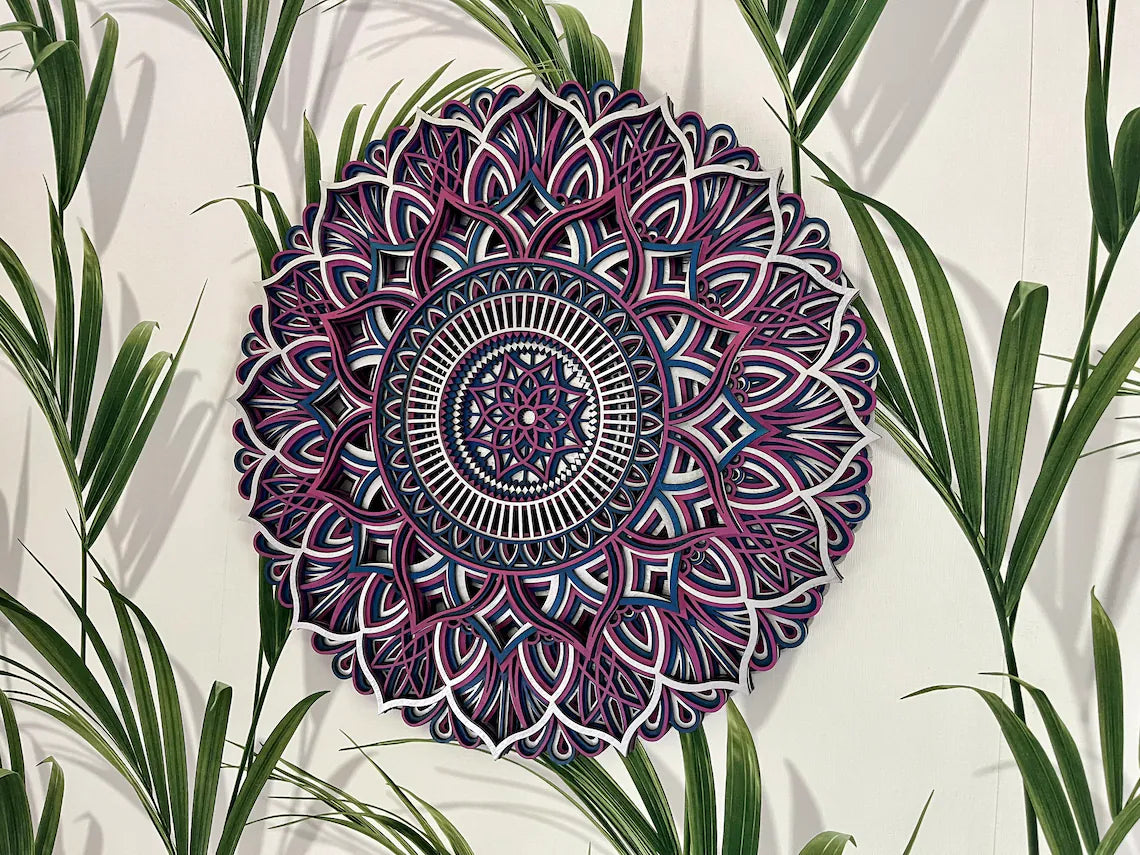 Geometric Wood Mandala | Wooden Wall Decor