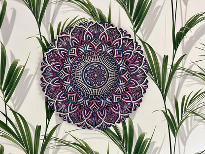 Geometric Wood Mandala | Wooden Wall Decor