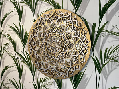 Geometry Mandala Wall Art Glowing LED Wall hanging |  Wooden Wall Decor