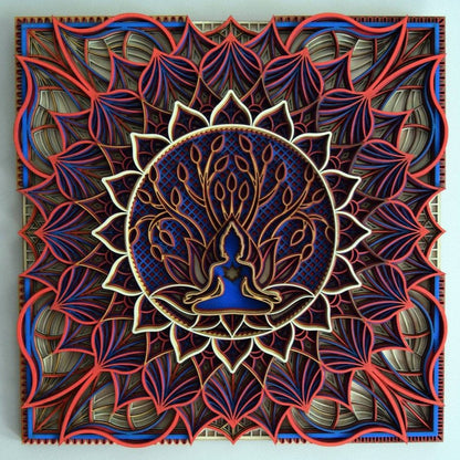 Tree Of Life. Yoga Art | Wooden Wall Decor