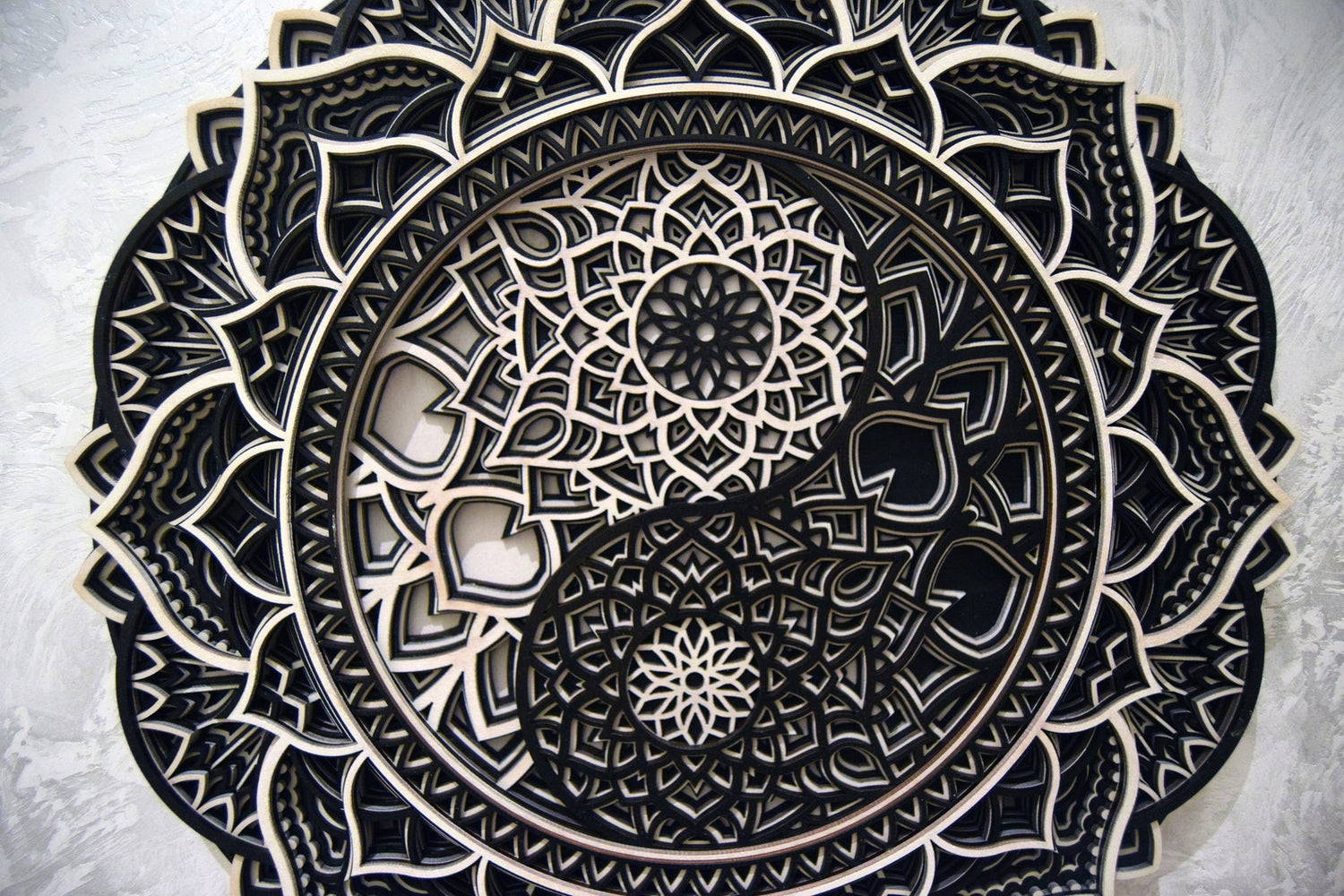 Yin Yang Mandala, Wood Mandala Zen | Wooden Wall Decor