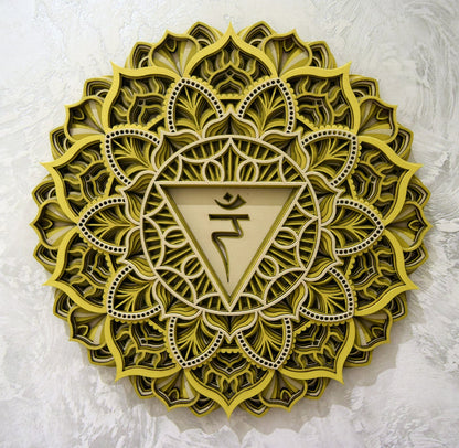 Solar Plexus Chakra, Geometric |  Wooden Wall Decor