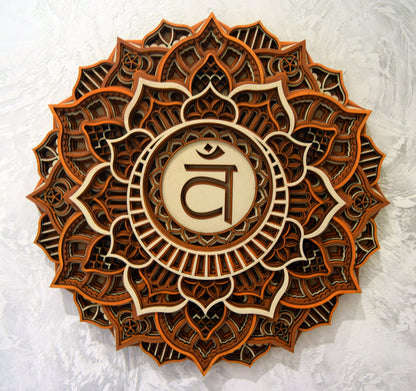 Sacral Chakra, Geometric |  Wooden Wall Decor