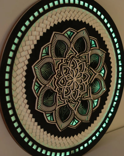 Color Changing Mandala Wall Art LED Wall Hanging |  Wooden Wall Decor