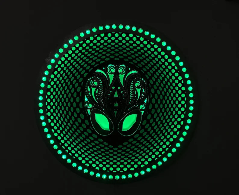 UFO lamp Color Changing LED light Wall hanging |  Wooden Wall Decor