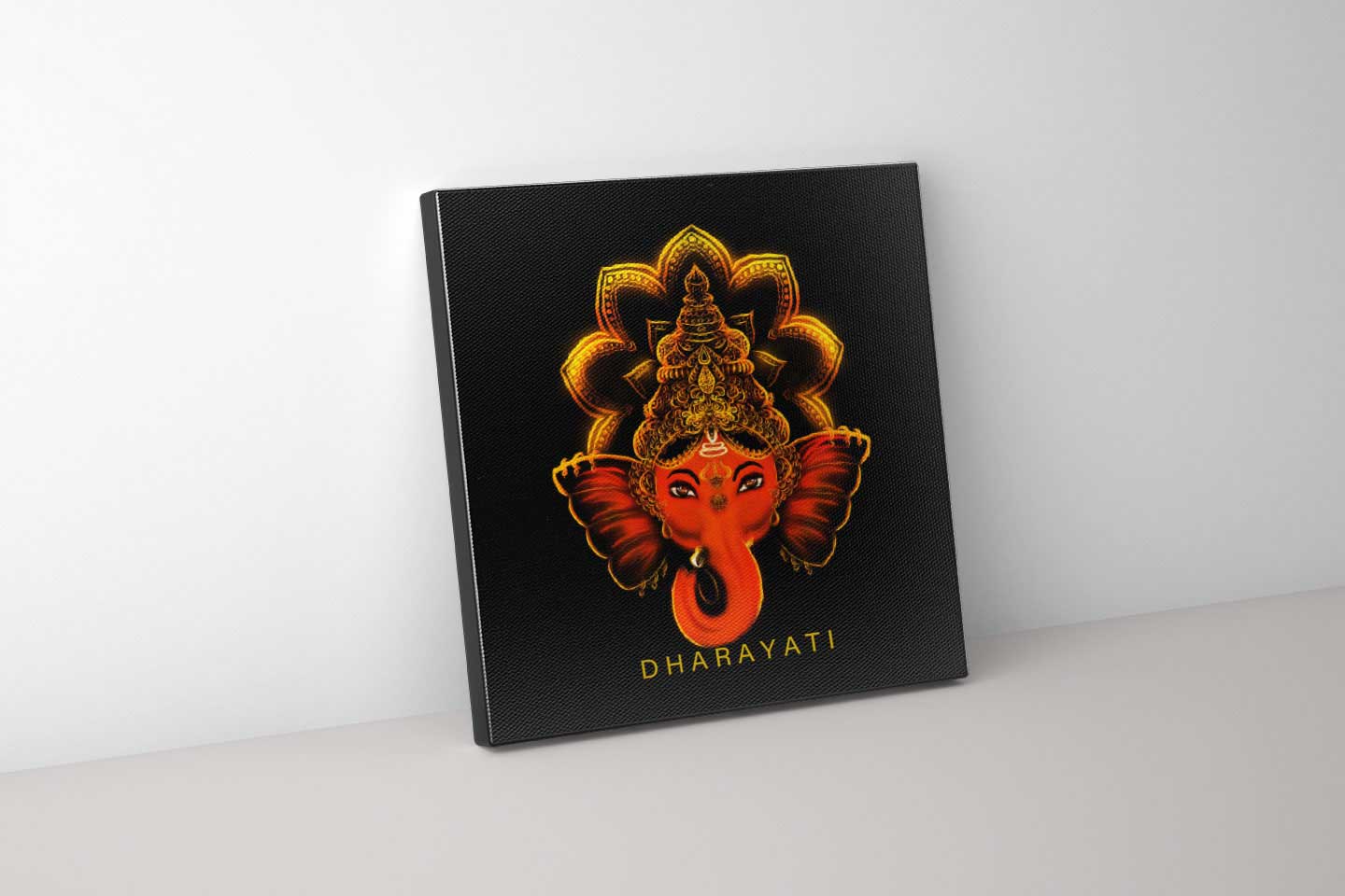 Divine Blooms: Lord Ganesha amidst Flowered Abundance - Canvas Art