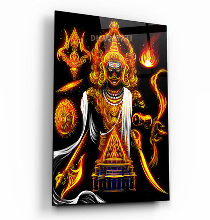 Sacred Majesty: Mahakal Ji Glass Wall Art - Embrace the Divine