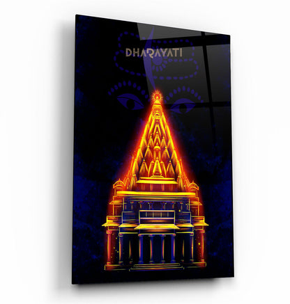 Mahakal Ji Temple Glass Wall Art - Divine Presence Embodied