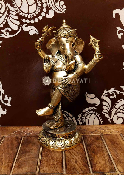 Brass Dancing Ganesha Big