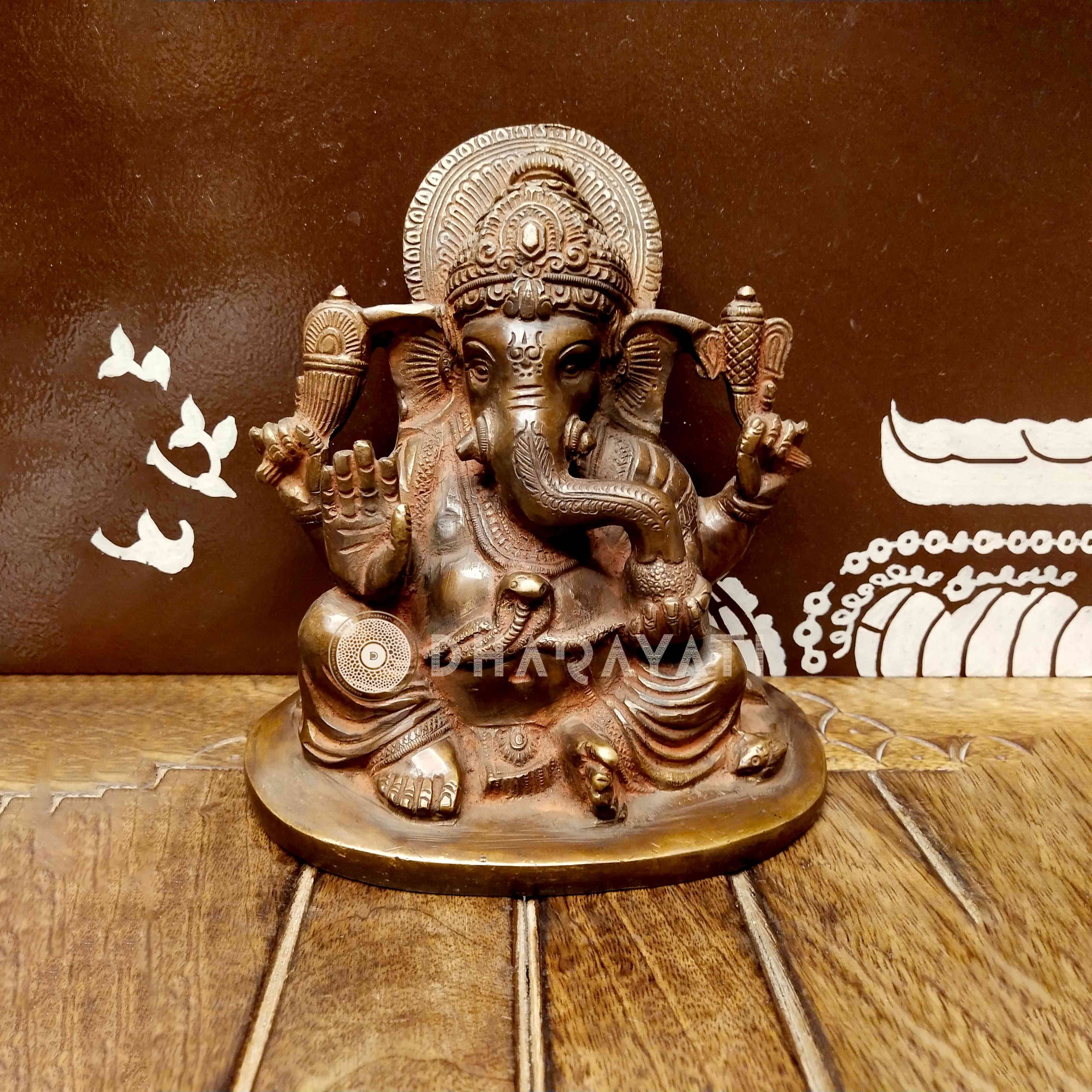 Brass Ganesha with four arms